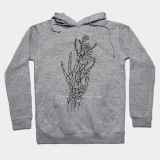 Skeleton Hand with Wildflowers Hoodie